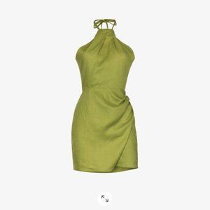 ISO reformation dory linen dress in green